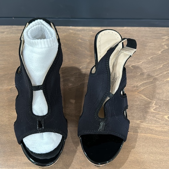 Adrienne Vittadini Black Cork Claudia Wedge Sandals - Picture 5 of 10